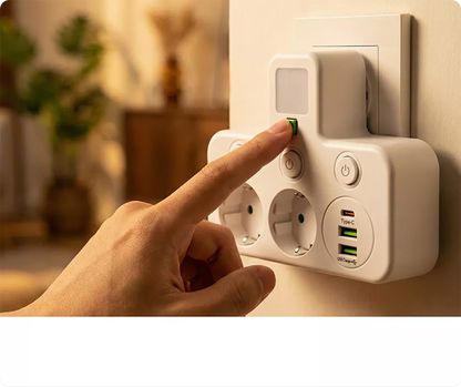 LumiPower Steckleiste™- mit USB & Nachtlicht