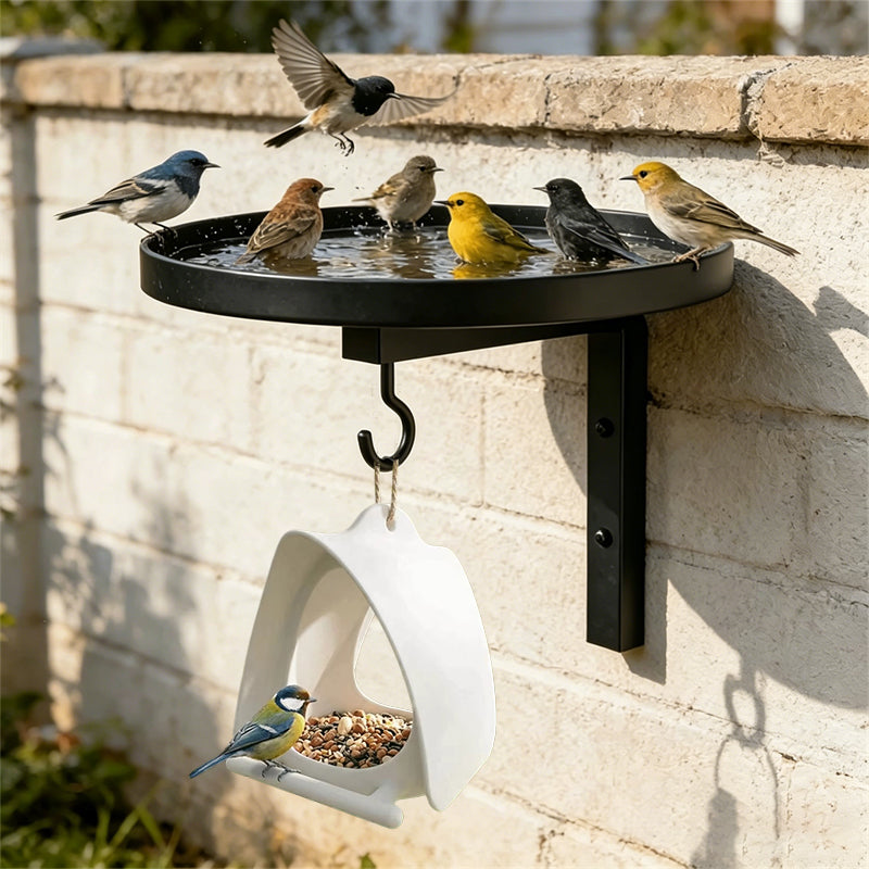 VogelTreff™ – 2-in-1 Vogeltränke und Futterstation für die Wand