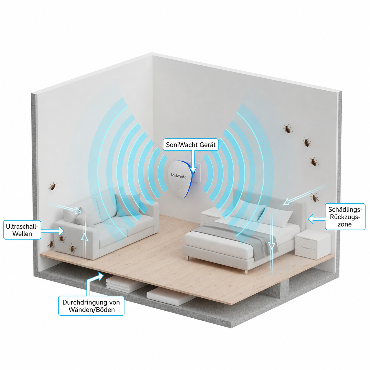 SoniWacht™ - Intelligenter Ultraschall Schädlingsvertreiber