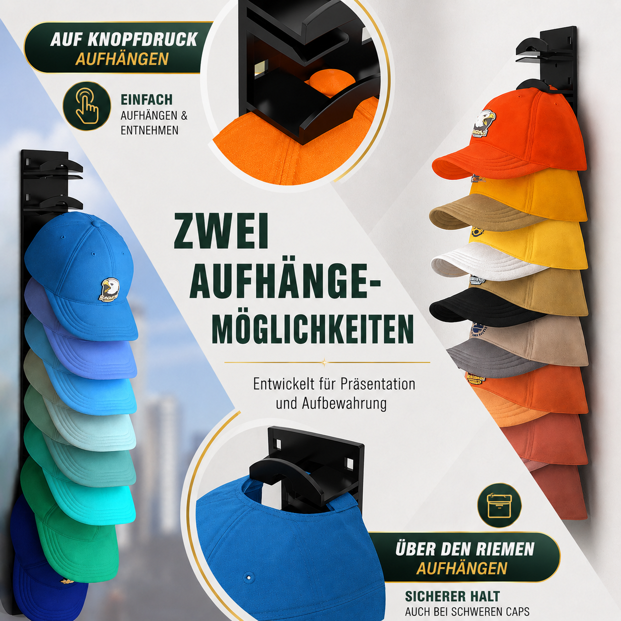 CapKeeper™- Wandhalterung für Mützen