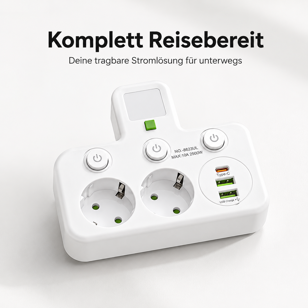 LumiPower Steckleiste™- mit USB & Nachtlicht
