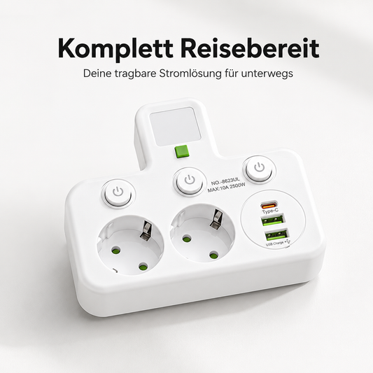 LumiPower Steckleiste™- mit USB & Nachtlicht