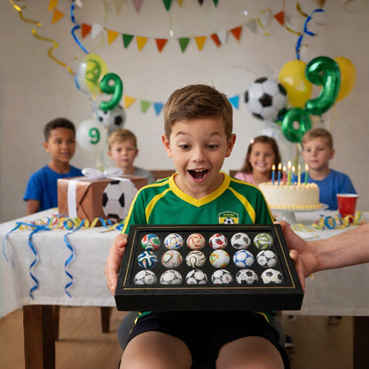 Exklusive Fußball-Miniaturen Sammlung in Vitrine
