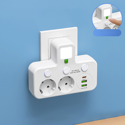 LumiPower Steckleiste™- mit USB & Nachtlicht